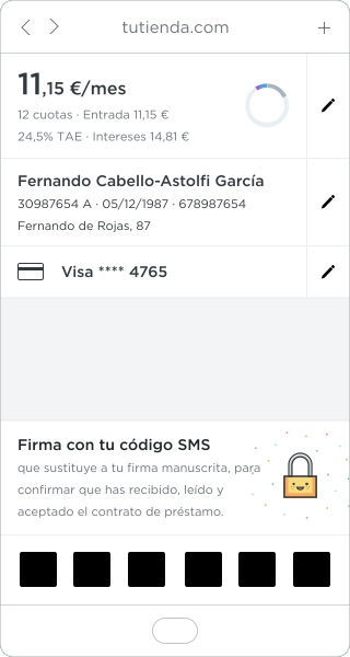 introduce tu código SMS